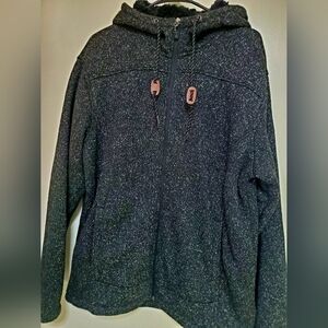 Mens Free Country Black Hooded Jacket